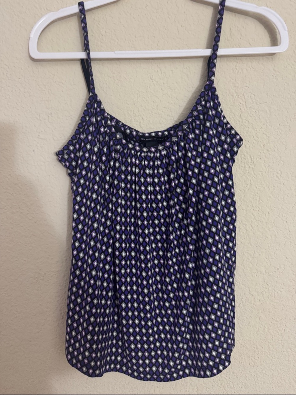 New York & Company XL Purple Geometric Print Cami